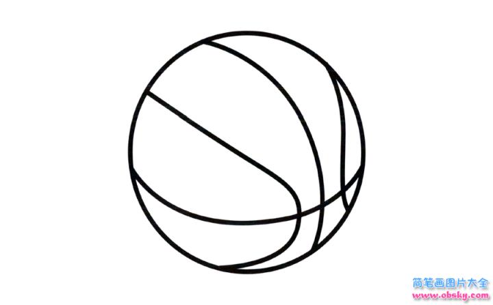 彩色简笔画篮球的图片教程