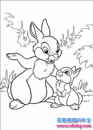 儿童简笔画 兔子妈妈与小兔 简笔画兔子 儿童简笔画图片大全