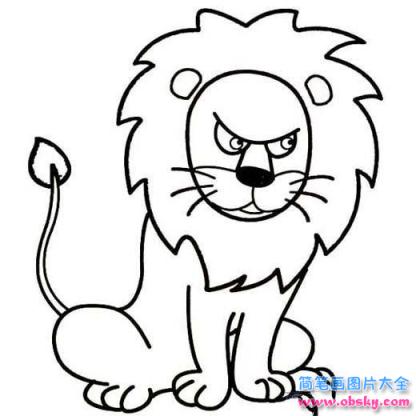 狮子表情简笔画:凶恶的眼神