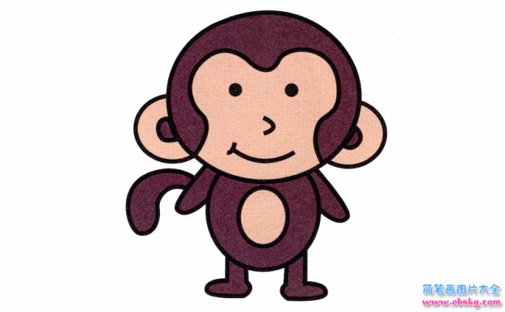 简笔画小猴子的具体步骤图示