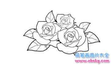 简笔画情人节玫瑰的具体画法步骤图片教程