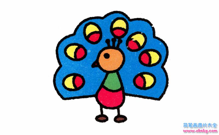 简笔画孔雀的具体步骤图示