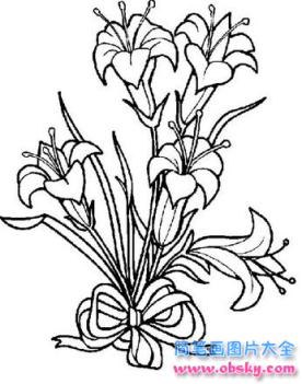 简笔画一束百合花的具体画法步骤图片教程