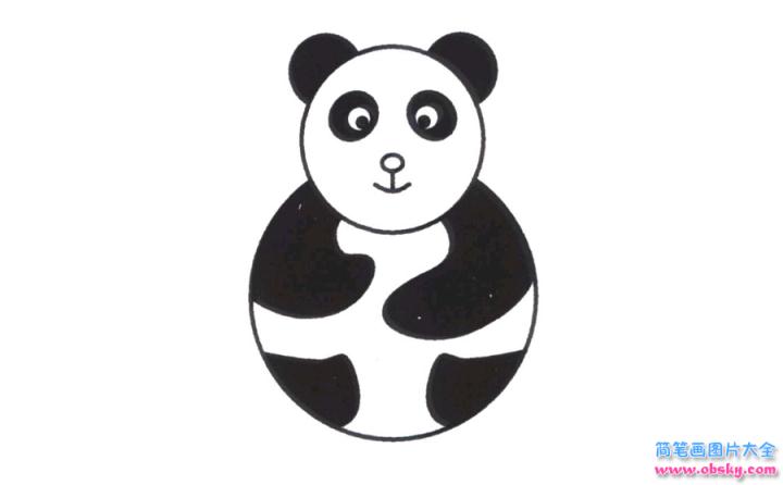 彩色简笔画熊猫的图片教程