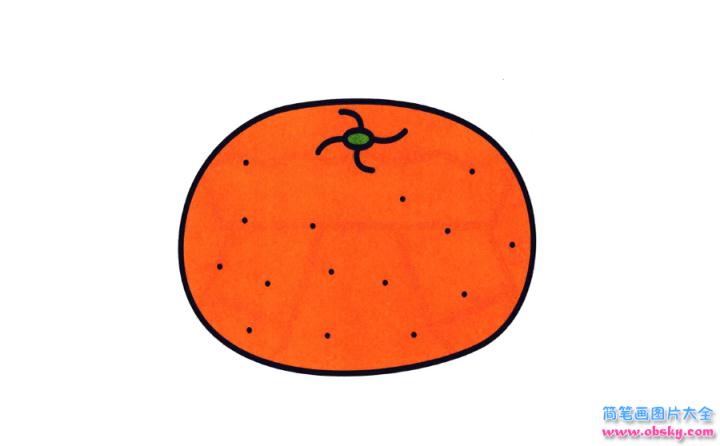 彩色简笔画橘子的图片教程