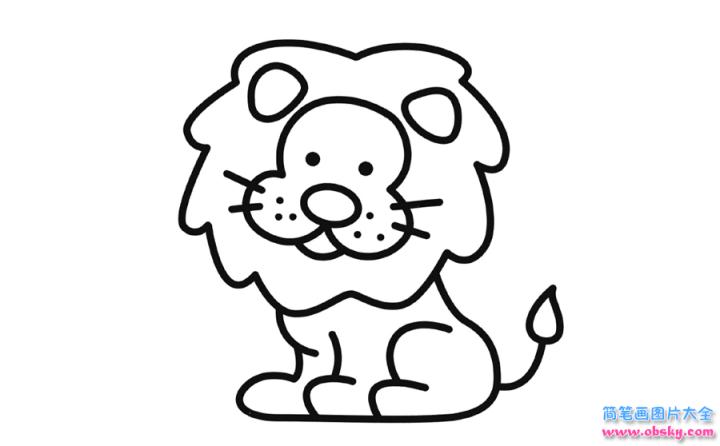 彩色简笔画狮子的图片教程