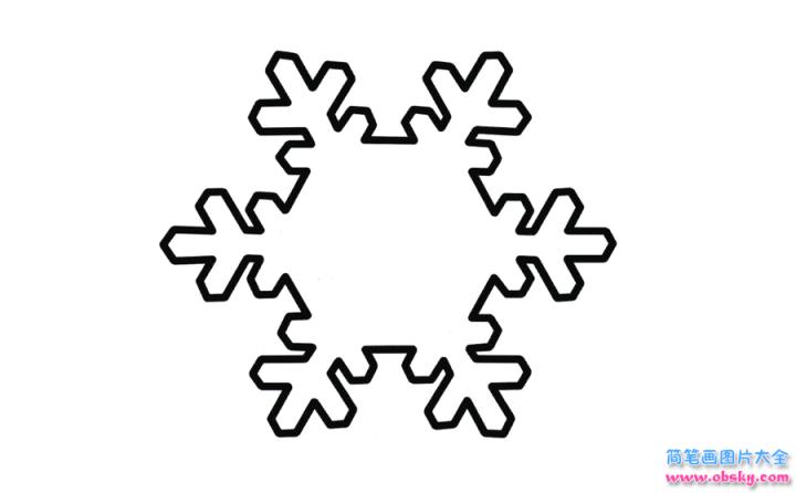 彩色简笔画雪花的图片教程