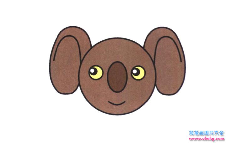 彩色简笔画树袋熊的图片教程