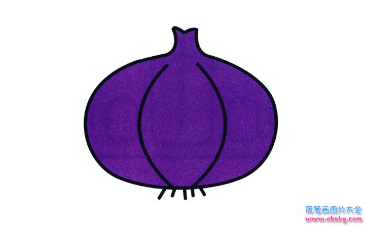 彩色简笔画大蒜的图片教程