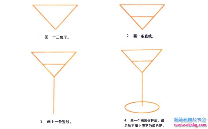 彩色简笔画酒杯的图片教程