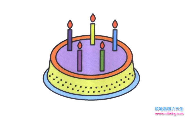 彩色简笔画蛋糕的图片教程