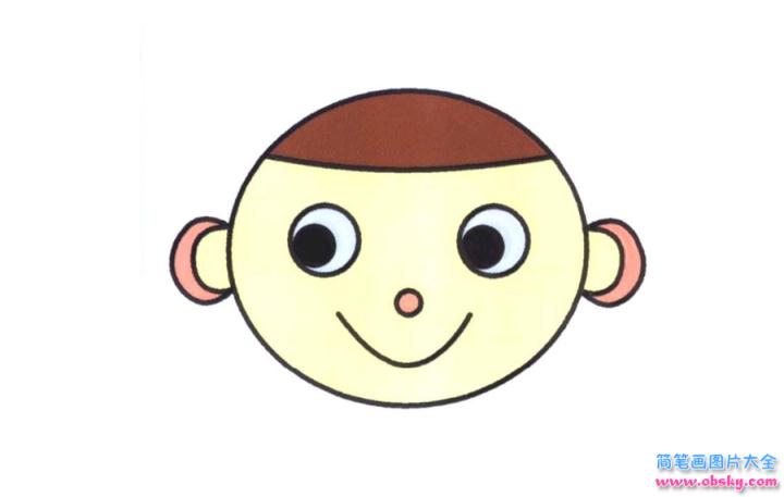 彩色简笔画小男孩的图片教程