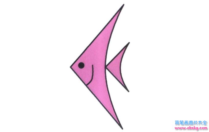 彩色简笔画热带鱼的图片教程