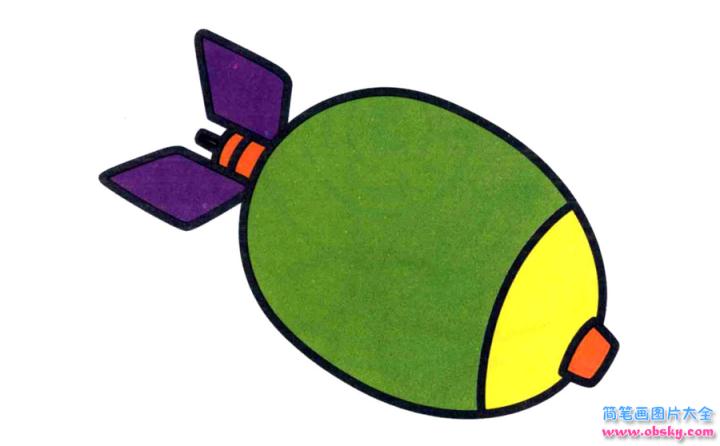 彩色简笔画导弹的图片教程