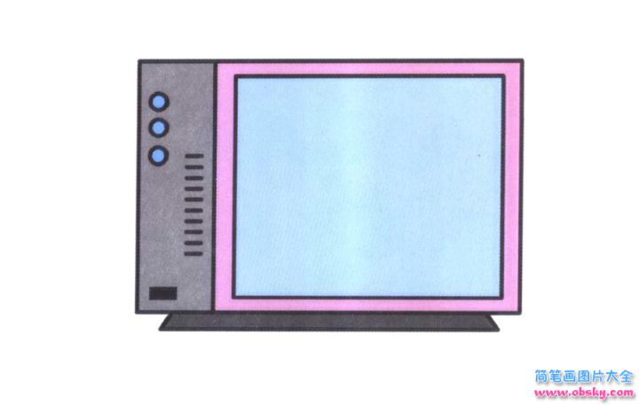 彩色简笔画电视机的图片教程