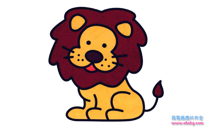 彩色狮子简笔画画法怎么画彩色狮子的简笔画