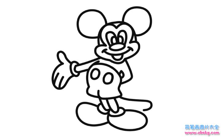 彩色简笔画米老鼠的图片教程