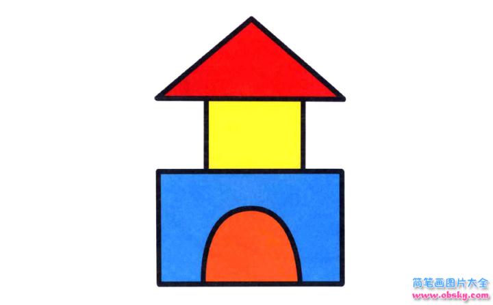 彩色简笔画积木的图片教程