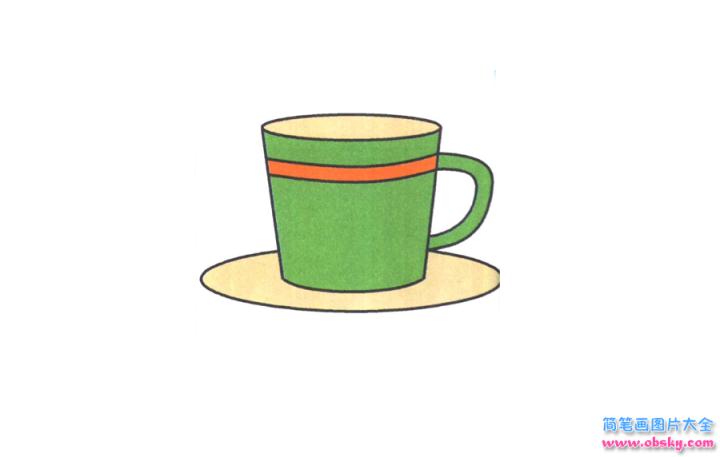 彩色简笔画咖啡杯的图片教程