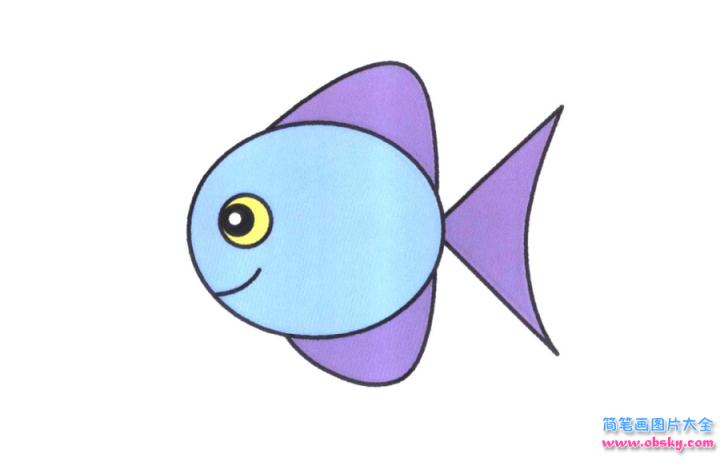 彩色简笔画胖头鱼的图片教程