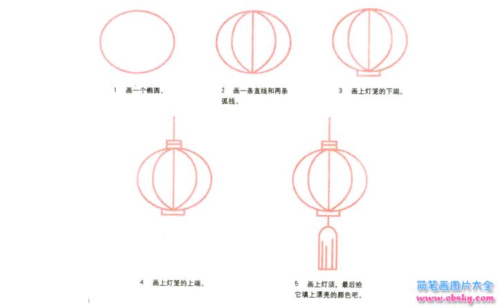 彩色简笔画灯笼的图片教程