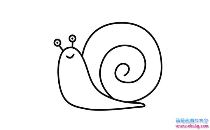 彩色简笔画蜗牛的图片教程
