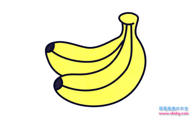 彩色简笔画香蕉的图片教程