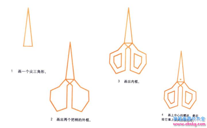 彩色简笔画剪刀的图片教程
