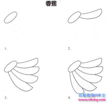 手绘香蕉简笔画画法