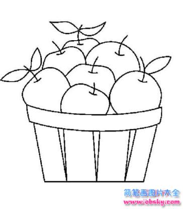 苹果简笔画：一筐苹果