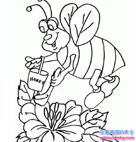 动物劳动节简笔画图片：勤劳的蜜蜂