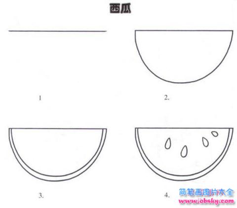 西瓜简笔画画法步骤