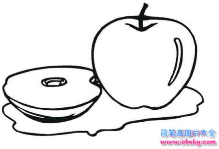 水果简笔画：苹果