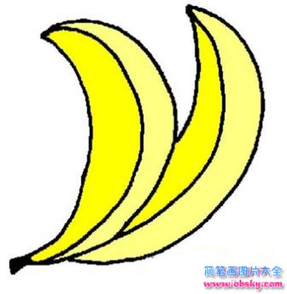 彩色的香蕉简笔画