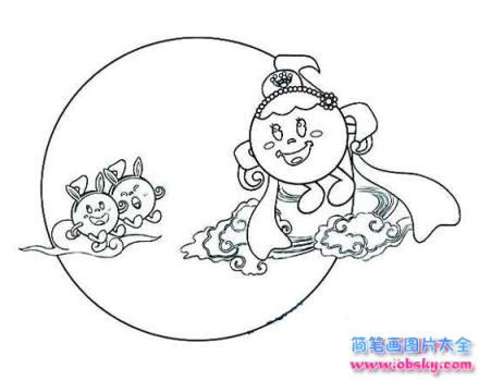 儿童可爱的中秋节简笔画图片