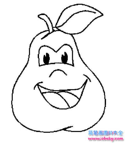 卡通梨的简笔画图片