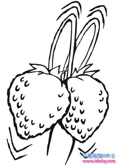 儿童简笔画：两粒草莓