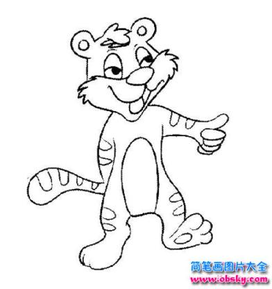 可爱的卡通老虎简笔画