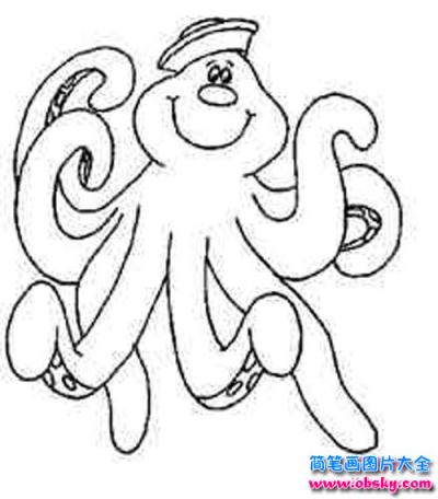 儿童卡通章鱼简笔画图片