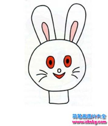 卡通兔子头像简笔画