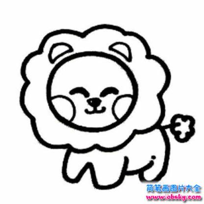 可爱卡通狮子简笔画
