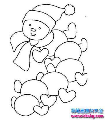 卡通简笔画：毛毛虫人