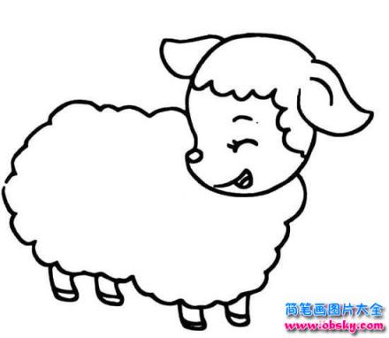 可爱卡通小绵羊简笔画