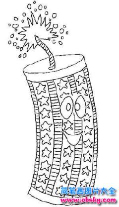 卡通鞭炮简笔画图片