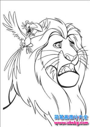 卡通简笔画图片大全：狮子王