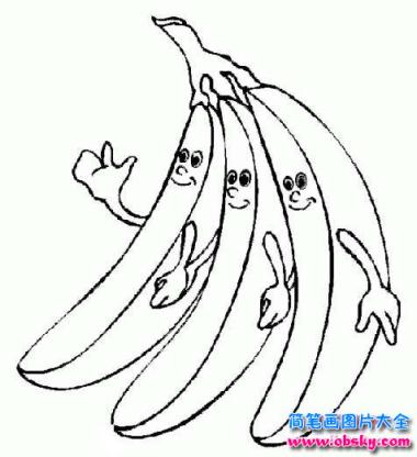 可爱的卡通香蕉简笔画