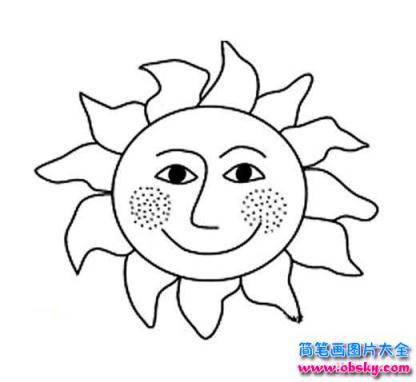 幼儿卡通太阳简笔画图片
