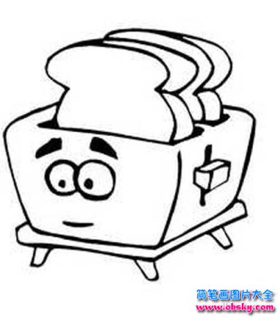 卡通面包机简笔画图片