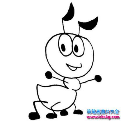 卡通蚂蚁简笔画