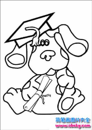 儿童卡通可爱的狗简笔画